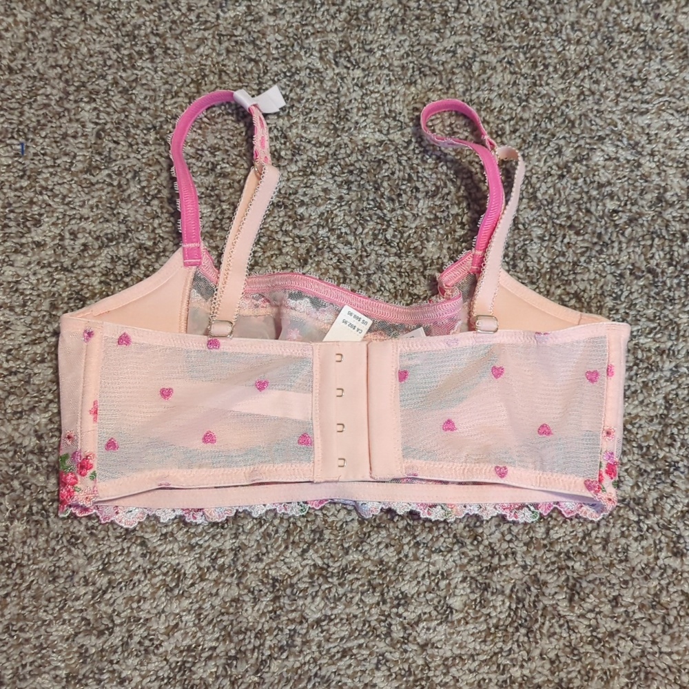 NWT Victoria's Secret Hearts And Roses Embroidery Bra Top - Picture 3 of 7